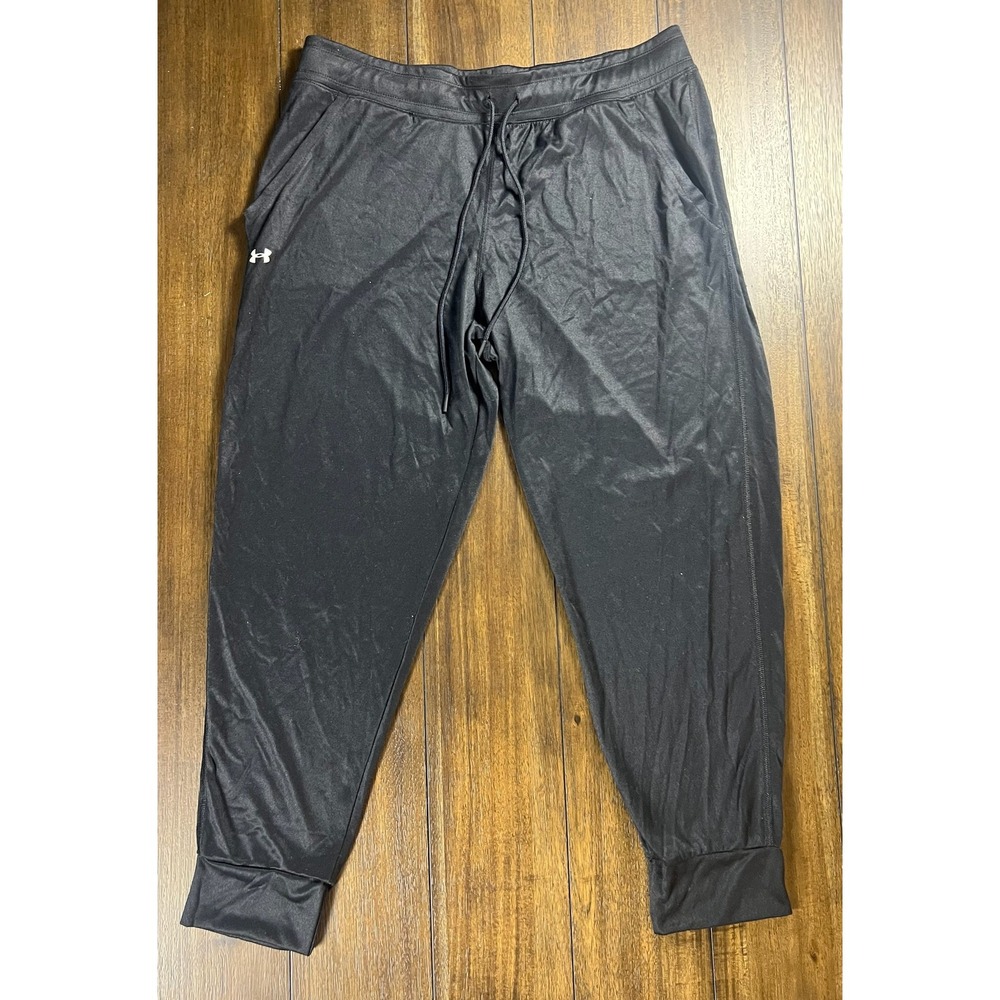 Under Armour HeatGear Mens XL Black Loose Fit Joggers Athletic Training Pants